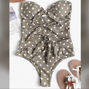 Polka Dot cut out one piece